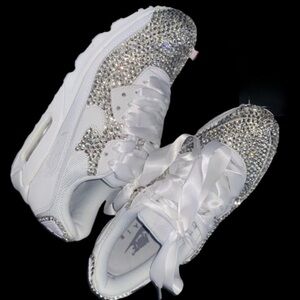 Nike Airmax 90’s All Sizes Luxe Crystal Design With Ribbon Laces New With Box